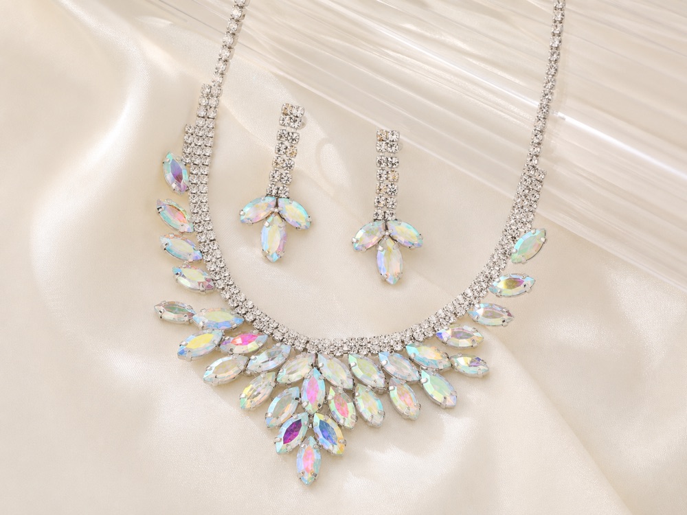 AB Crystal Statement Necklace & Earring Set